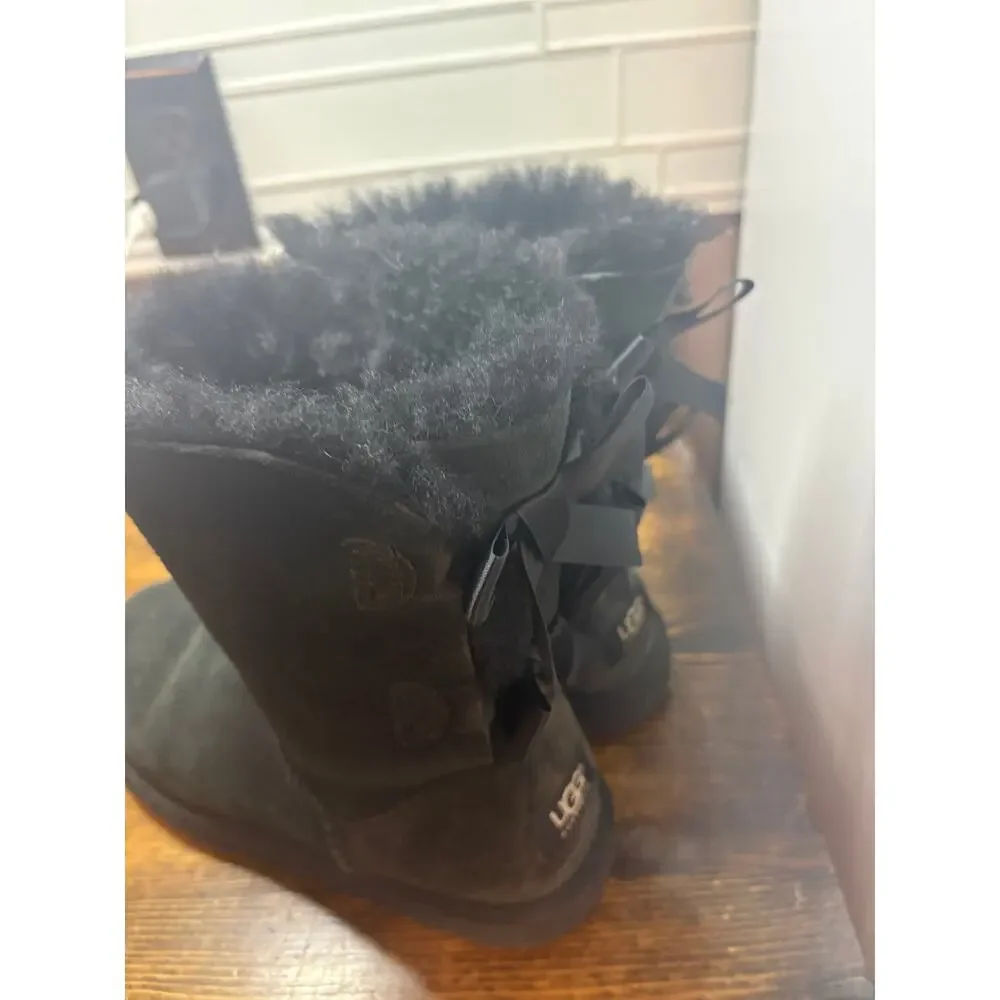 UGG Black Bailey Bow Boots Size 6